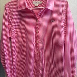 Vineyard Vines Pink Checkered Button-Up